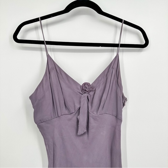 Y2K Vintage Max And Cleo Purple Cami Slip Midi Floral Rose Dress Size XS - Picture 2 of 4